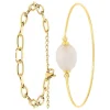 Bracelet Femme So Charm - B2369-DORE+B2492-ROSE - Bracelet Mode Doré