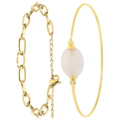 Bracelet Femme So Charm - B2369-DORE+B2492-ROSE - Bracelet Mode Doré