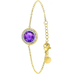 Bracelet Femme So Charm - B2125-VIOLET - Bracelet Mode Doré