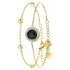 Bracelet Femme So Charm - B2125-NOIR+B2371-DORE - Bracelet Mode Doré