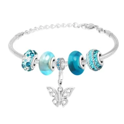 Bracelet Femme So Charm - SB050-110-141-206-BLEU-CH0104-147-115 - Bracelet Mode Argenté