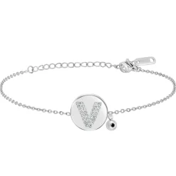 Bracelet Femme So Charm - BD2693-ARGENT-V-DIAMANT - Bracelet Argenté Lettre