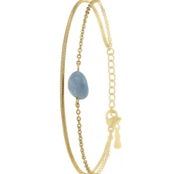 Bracelet Femme So Charm - B4272-DORE-SODALITE - Bracelet Mode Doré