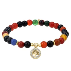 Bracelet Femme So Charm - B4180-MULTICOLOR-DORE - Bracelet Arbre De Vie