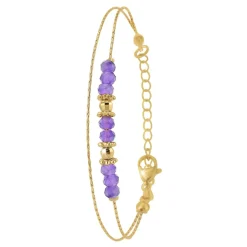 Bracelet Femme So Charm - B4174-VIOLET - Bracelet Mode Doré