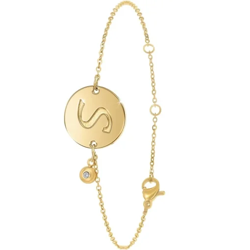 Bracelet Femme So Charm - BD2281-DORE-S-DIAMANT - Bracelet Initial Doré