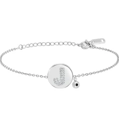 Bracelet Femme So Charm - BD2693-ARGENT-J-DIAMANT - Bracelet Argenté Lettre