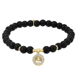 Bracelet Femme So Charm - B4180-NOIR-DORE - Bracelet Arbre De Vie