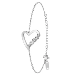 Bracelet Femme So Charm - B4177-ARGENT - Bracelet Coeur Argenté