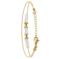 Bracelet Femme So Charm - B4174-BLANC - Bracelet Mode Doré