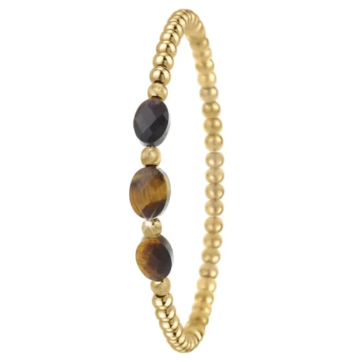Bracelet Femme So Charm - B4173-MARRON - Bracelet Mode Doré