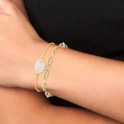 Bracelet Femme So Charm - B2369-DORE+B2492-ROSE - Bracelet Mode Doré