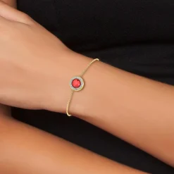 Bracelet Femme So Charm - B2125-ROUGE - Bracelet Mode Doré