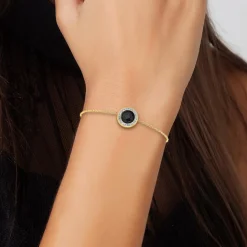 Bracelet Femme So Charm - B2125-NOIR - Bracelet Mode Doré