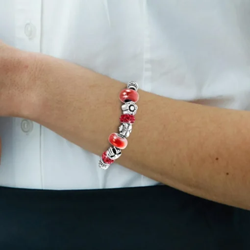 Bracelet Femme So Charm - B1144-ROUGE - Bracelet Perle Rouge