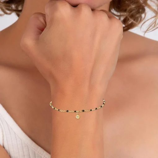 Bracelet Femme So Charm - BD2395-NOIR-DIAMANT - Bracelet Mode Doré