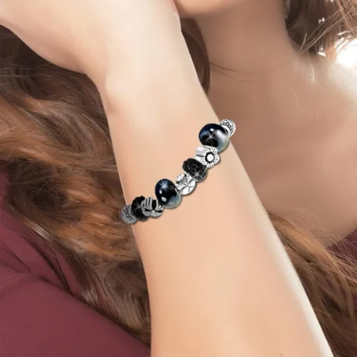 Bracelet Femme So Charm - B1144-NOIR - Bracelet Perle Noir