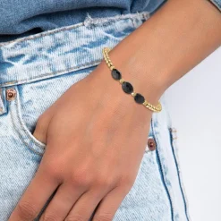 Bracelet Femme So Charm - B4173-NOIR - Bracelet Mode Doré