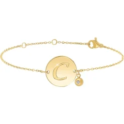 Bracelet Femme So Charm - BD2281-DORE-C-DIAMANT - Bracelet Initial Doré