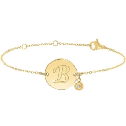Bracelet Femme So Charm - BD2281-DORE-B-DIAMANT - Bracelet Initial Doré