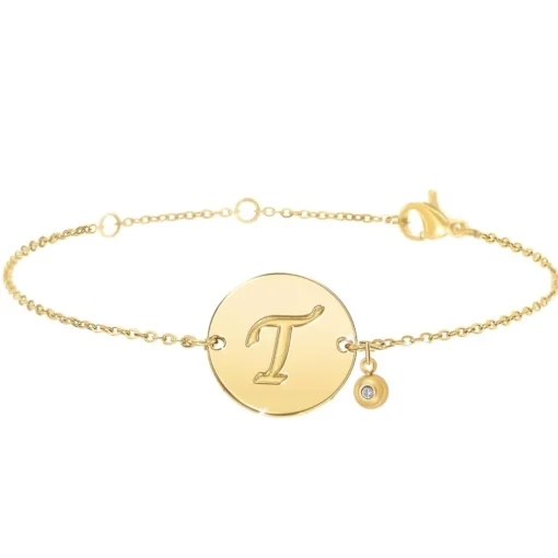 Bracelet Femme So Charm - BD2281-DORE-T-DIAMANT - Bracelet Initial Doré