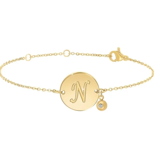Bracelet Femme So Charm - BD2281-DORE-N-DIAMANT - Bracelet Initial Doré