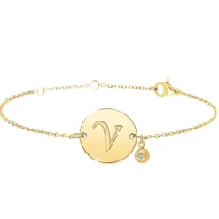 Bracelet Femme So Charm - BD2281-DORE-V-DIAMANT - Bracelet Initial Doré