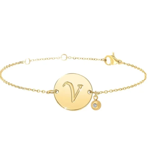 Bracelet Femme So Charm - BD2281-DORE-V-DIAMANT - Bracelet Initial Doré
