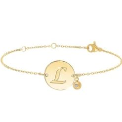 Bracelet Femme So Charm - BD2281-DORE-L-DIAMANT - Bracelet Initial Doré