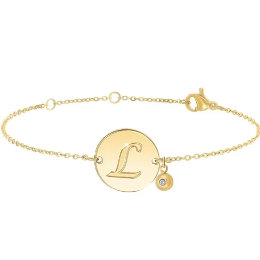 Bracelet Femme So Charm - BD2281-DORE-L-DIAMANT - Bracelet Initial Doré