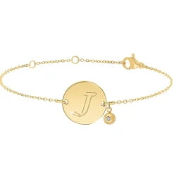 Bracelet Femme So Charm - BD2281-DORE-J-DIAMANT - Bracelet Initial Doré