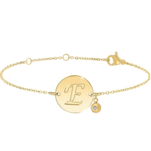 Bracelet Femme So Charm - BD2281-DORE-E-DIAMANT - Bracelet Initial Doré