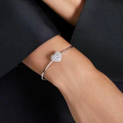 Bracelet Femme Swarovski Hyperbola Soft Heart - 5684385 blanc,argent