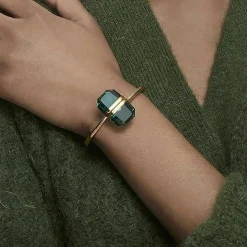 Bracelet Femme Swarovski - 5615109 Métal Vert Doré