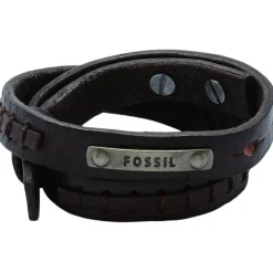 Bracelet Fossil Bijoux JF87354040 - Bracelet Cuir Marron Mode Homme
