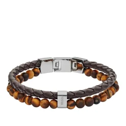 Bracelet Fossil Vintage Casual JF03118040 - Acier Marron Homme