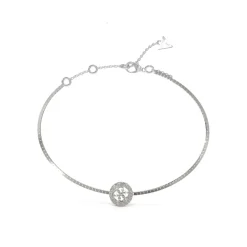 Bracelet 4G Crush Acier Rhodié Chaîne Carrée Et Pampille 4G