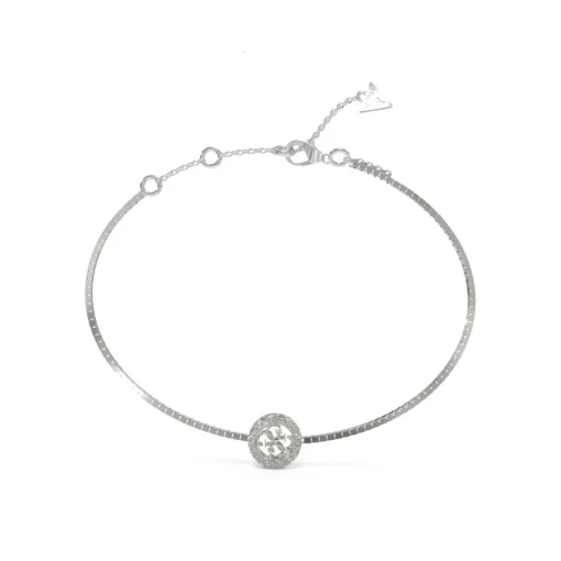 Bracelet 4G Crush Acier Rhodié Chaîne Carrée Et Pampille 4G