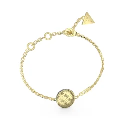 Bracelet 4G Rising Acier Doré Pièce Motif 4G Et Tranche Pavée