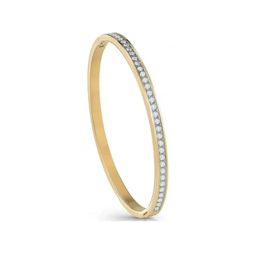 Bracelet Guess Bijoux JUBB02248JWYGS - Jonc acier rhodié pavé cristaux Femme