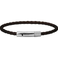 Bracelet Homme ROCHET DRIVER - cuir tressé marron
