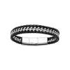 Bracelet Homme acier cuir tressé noir Maison de la Bijouterie 3ZYZY3YZ