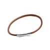 Bracelet Homme acier cuir tressée marron Maison de la Bijouterie 3ZY0UVZU