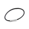 Bracelet Homme acier cuir tressé noir Maison de la Bijouterie 3ZY0U6ZU