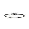 Bracelet Homme acier cuir tressé noir perle agate noire Maison de la Bijouterie 3ZYZ3YYZ