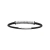 Bracelet Homme acier cuir tressé noir Maison de la Bijouterie 3ZYZYVYZ