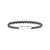 Bracelet Homme acier cuir tressé noir Maison de la Bijouterie 3ZYZYWYZ