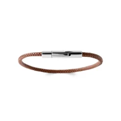 Bracelet Homme acier cuir tressée marron Maison de la Bijouterie 3ZY0UVZU