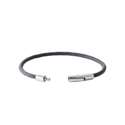 Bracelet Homme acier cuir tressé noir Maison de la Bijouterie 3ZY0U6ZU