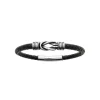 Bracelet Homme acier nœud cuir noir Maison de la Bijouterie 3ZYZY4YZ